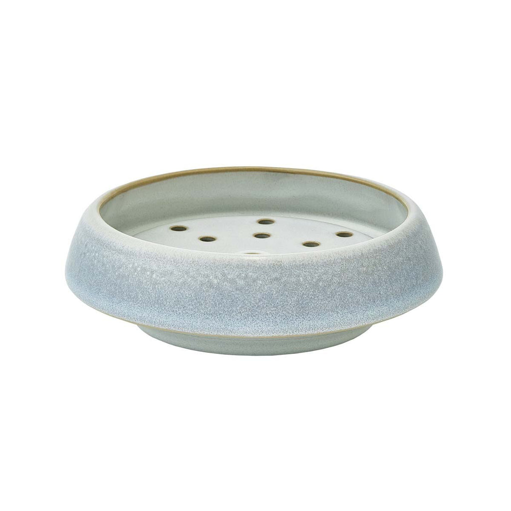 Portasapone azzurro in Ceramica smaltata Figo Ice di Aquanova