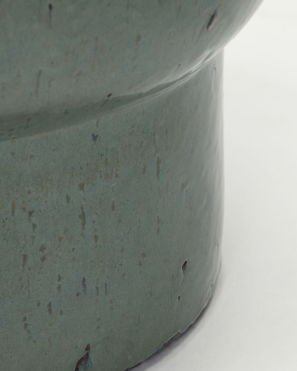 Portavaso in ceramica verde brillante