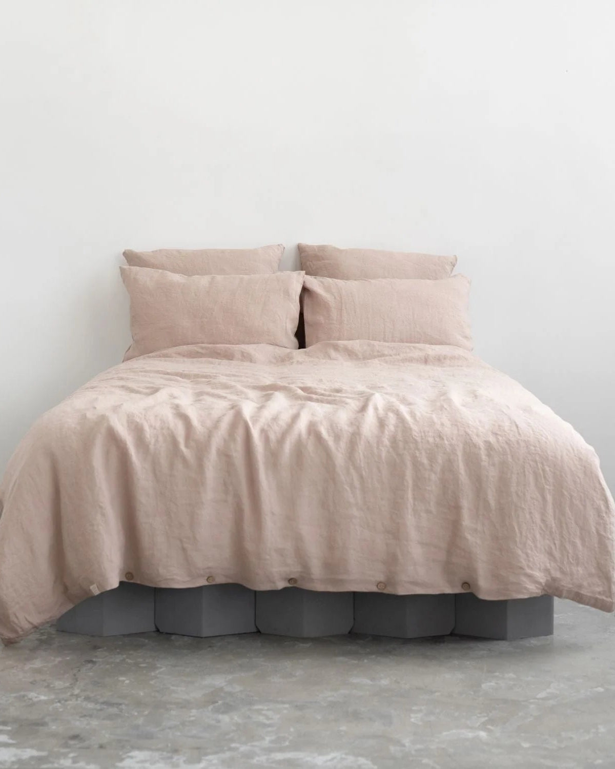 Portobello - set copripiumino in lino cipria + federe