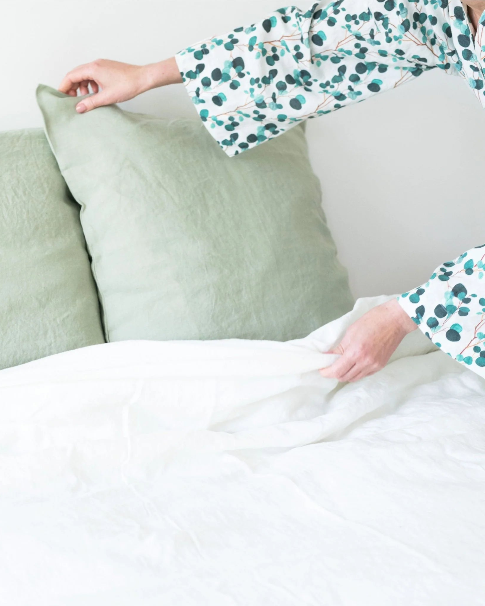 Sage - Fodera cuscino in lino verde salvia