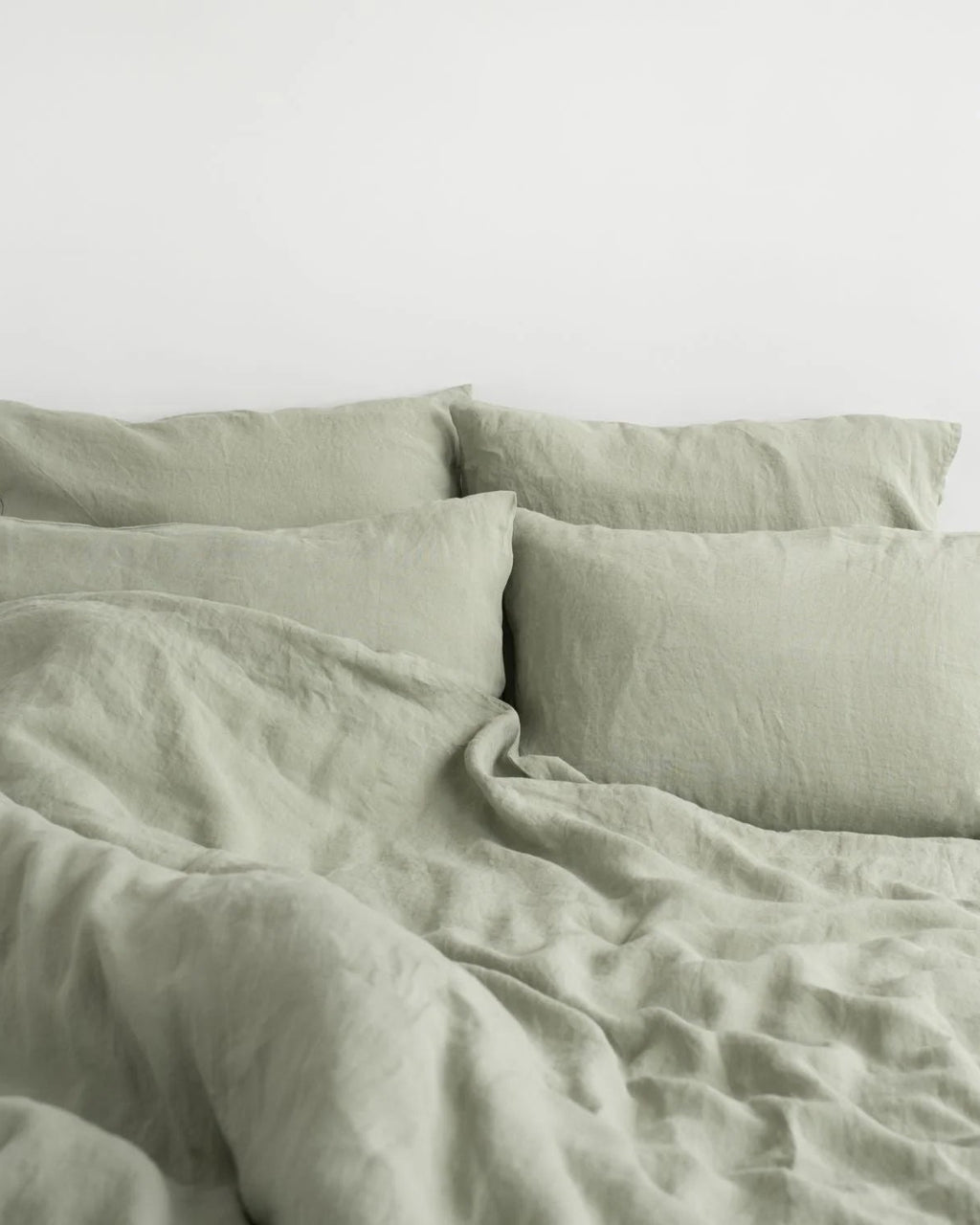 Sage - set copripiumino in lino verde salvia + federe