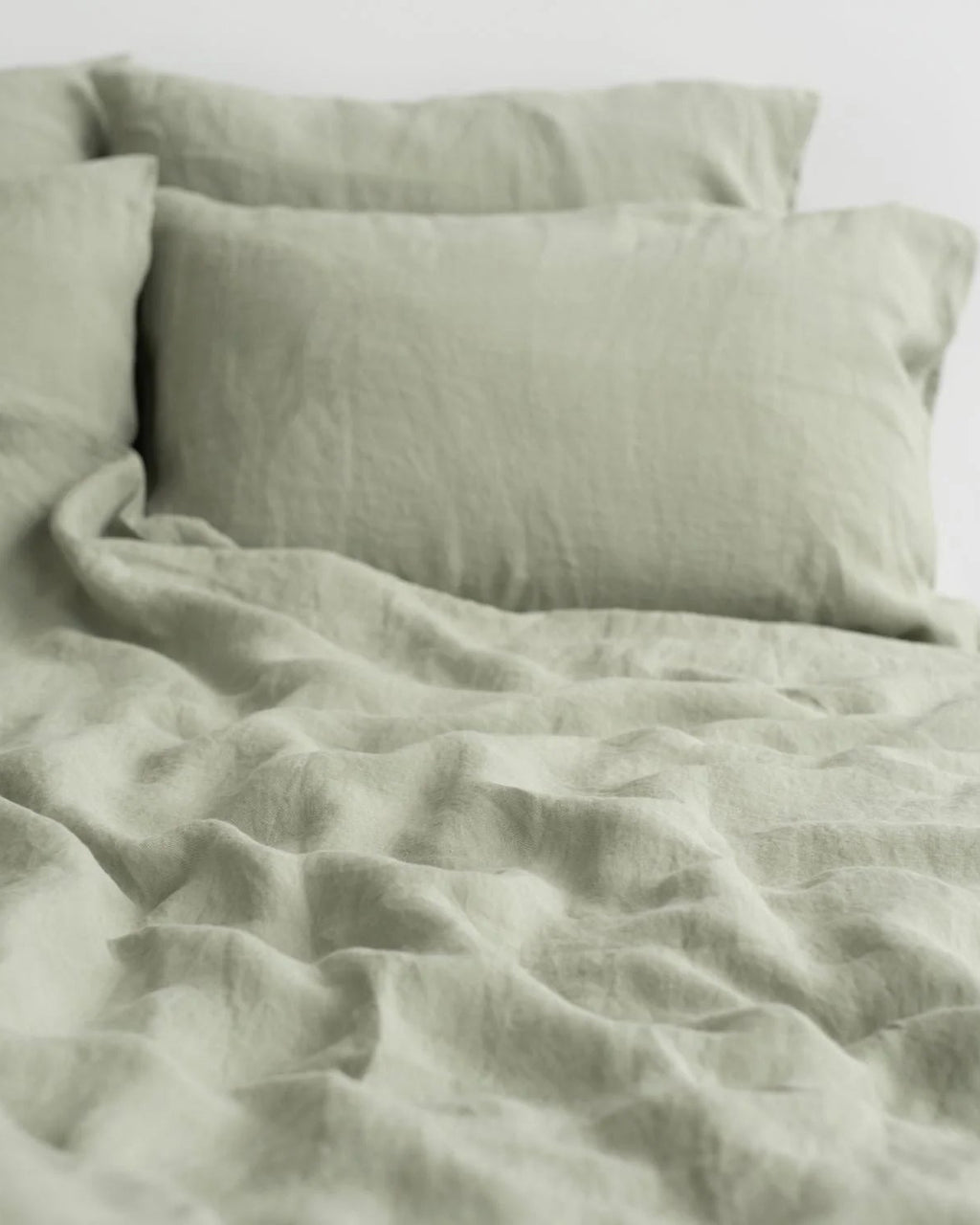 Sage - set copripiumino in lino verde salvia + federe