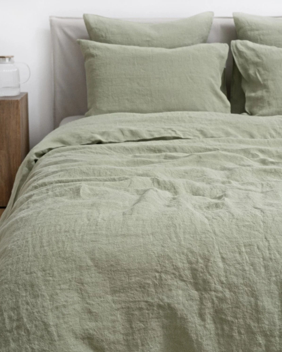 Sage - set copripiumino in lino verde salvia + federe