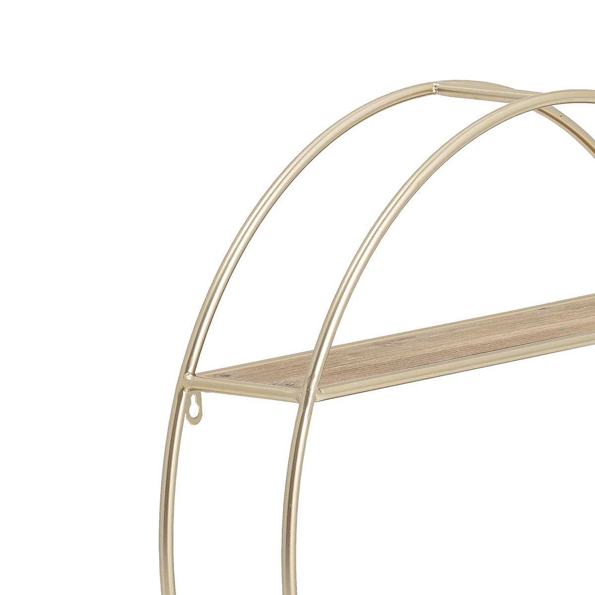 Scaffale tondo in metallo dorato