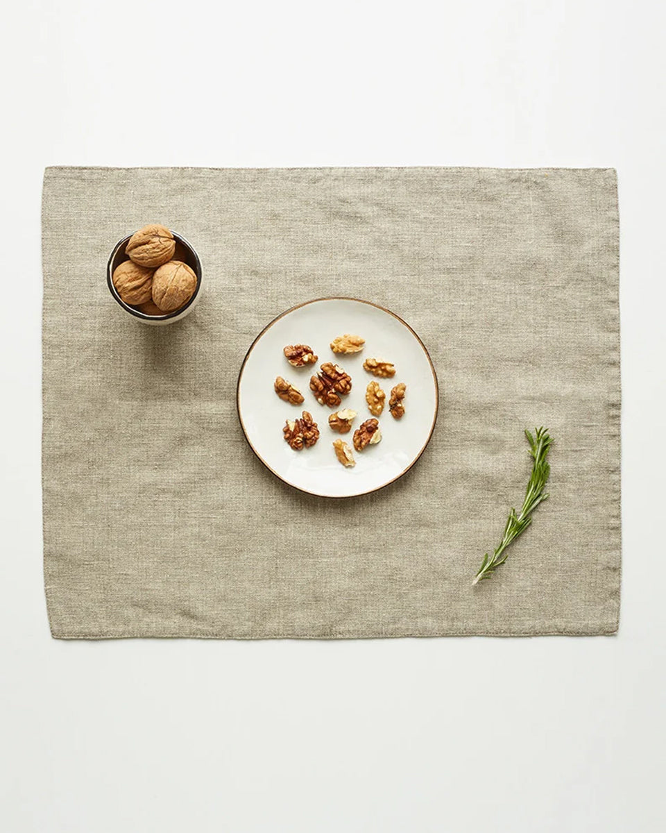 Set sei tovagliette beige in lino