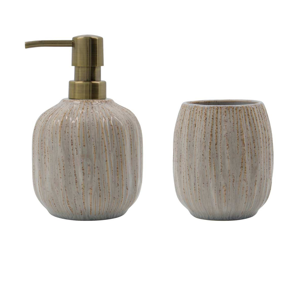 Set accessori bagno beige