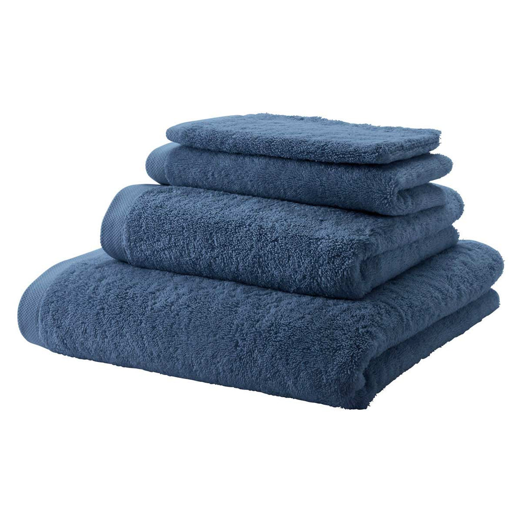 Set asciugamani da bagno blu denim