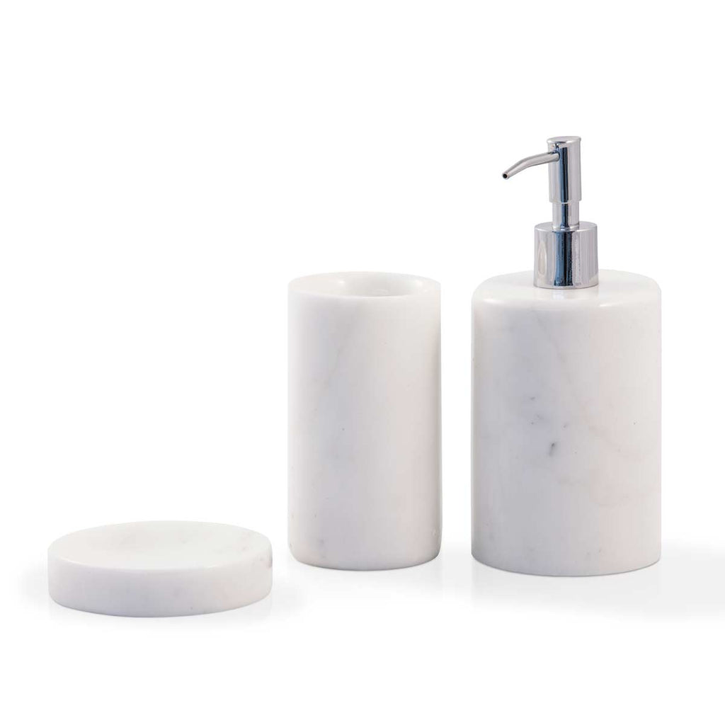FiammettaV set da bagno di design in marmo bianco