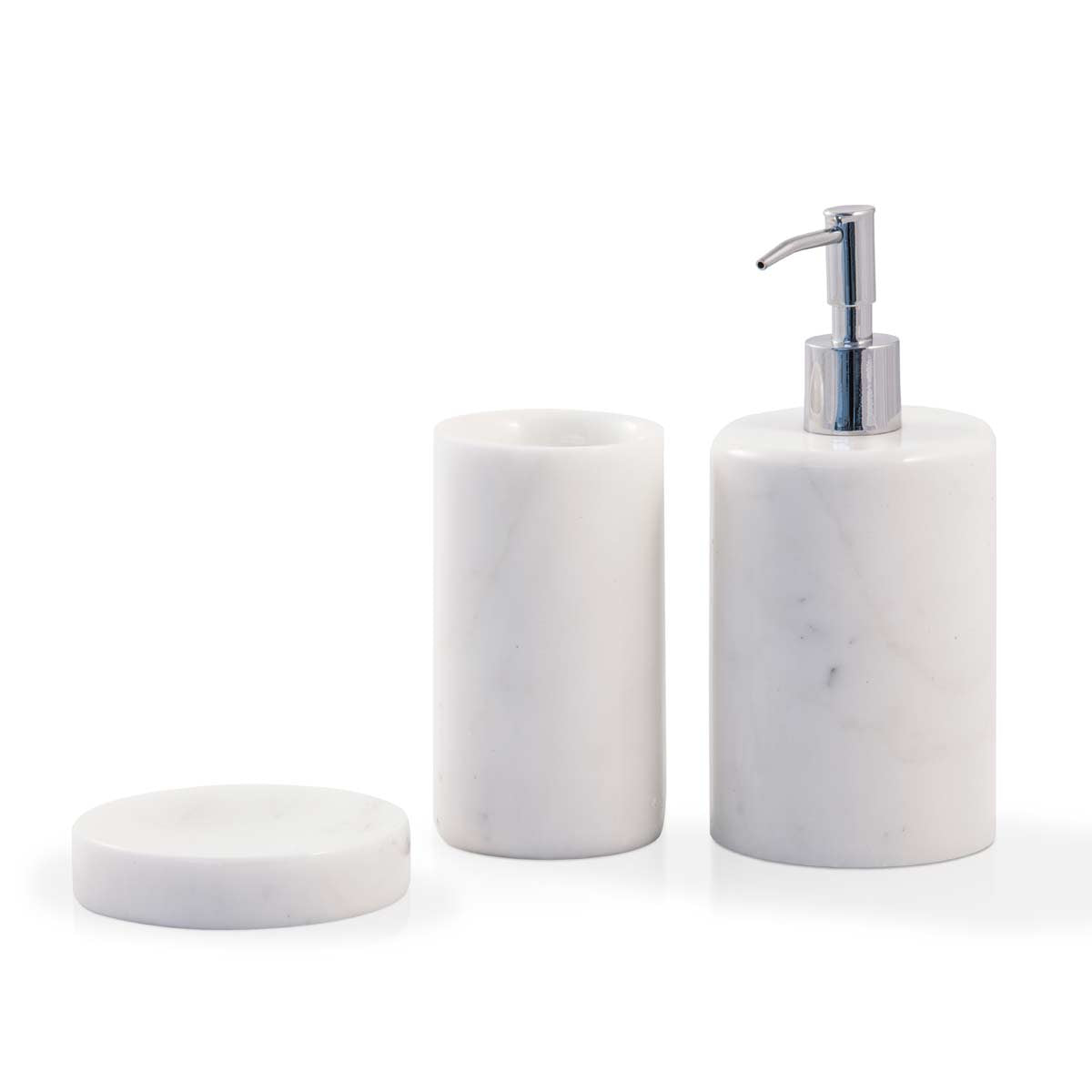 FiammettaV set da bagno di design in marmo bianco