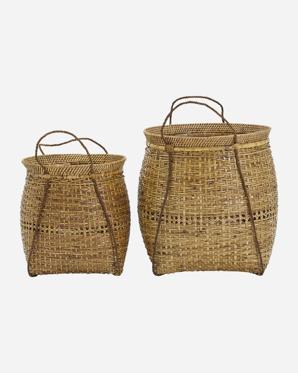 Set di due ceste in bamboo e rattan by House Doctor