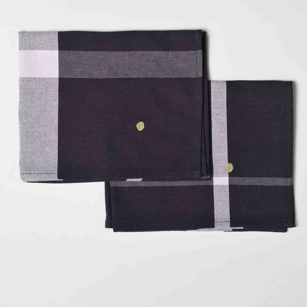 Set of 2 La nonna placemats Caviar 40 X 50 X 1