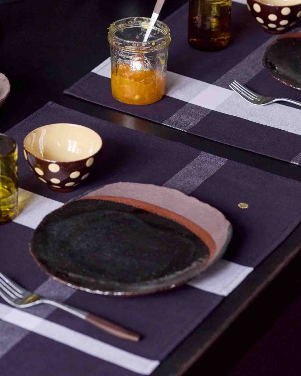 Set of 2 La nonna placemats Caviar 40 X 50 X 1