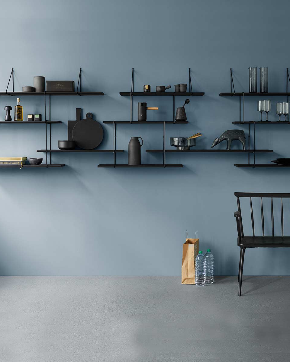 Sistema di mensole con staffe, libreria link