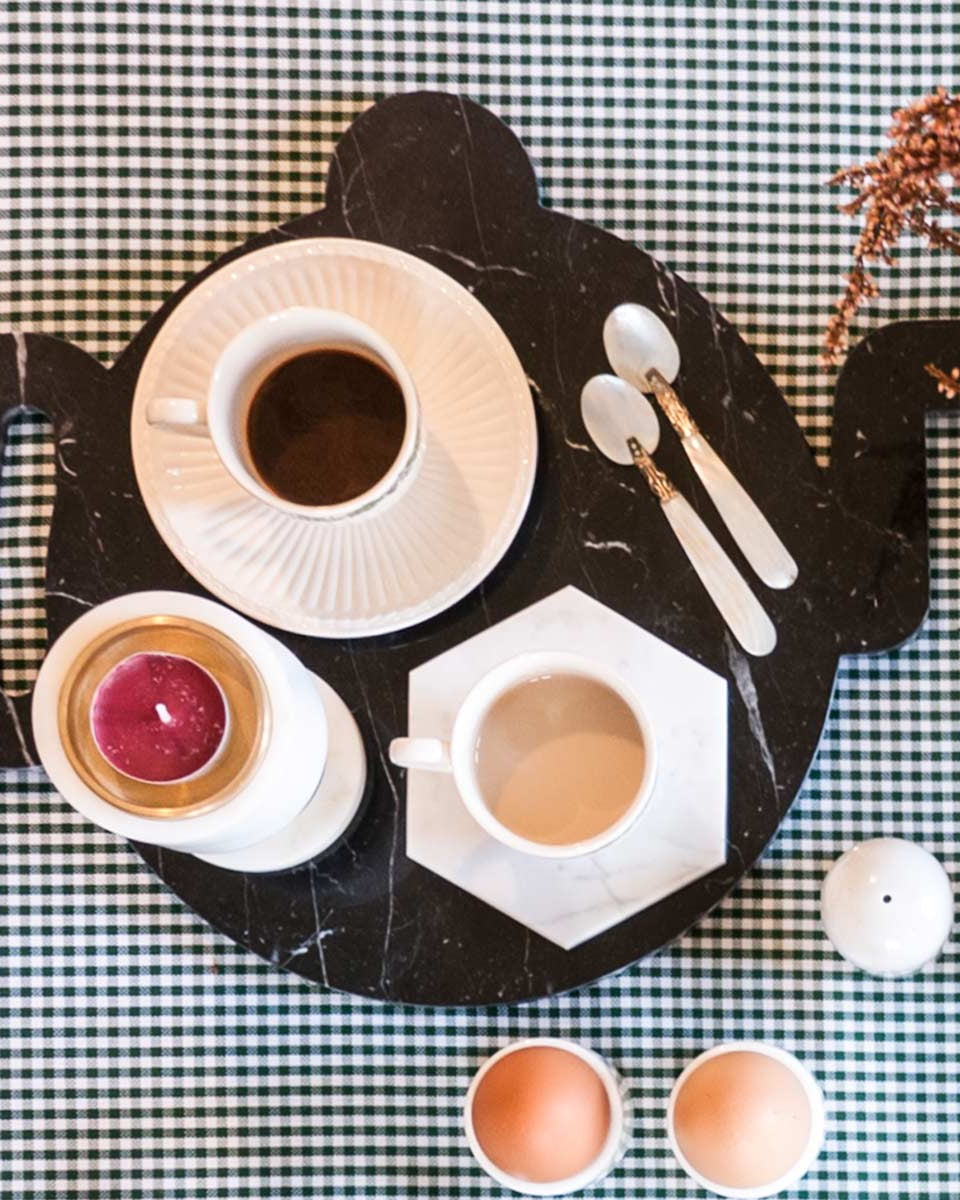 Sottobicchiere in marmo bianco Carrara