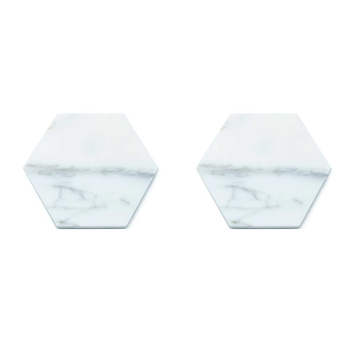 Set due sottobicchieri in marmo bianco FiammettaV