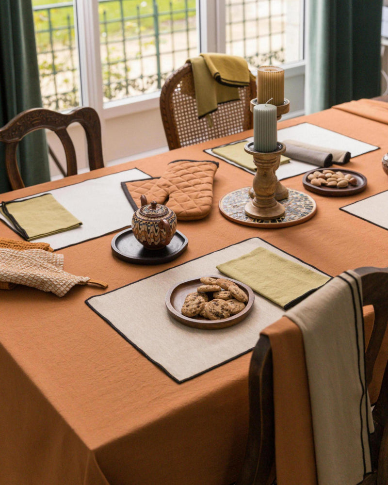 Tablecloth Grace Recycled Caramel 140 X 140