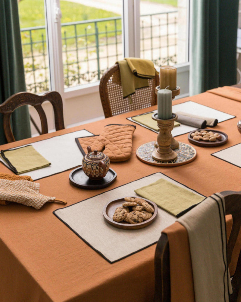 Tablecloth Grace Recycled Caramel 140 X 250