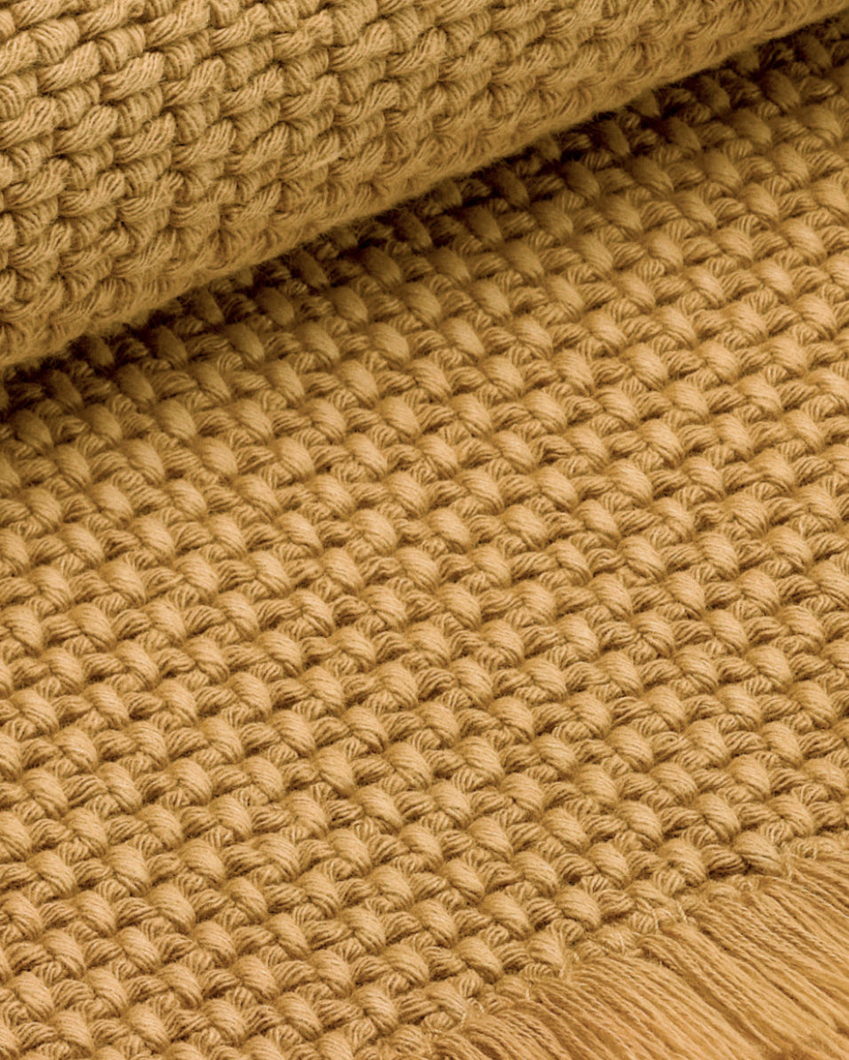 Tappetino da bagno in cotone giallo bronzo