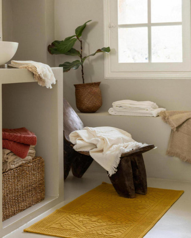 Tappeto da bagno Enzo liscio Safran 54 X 110