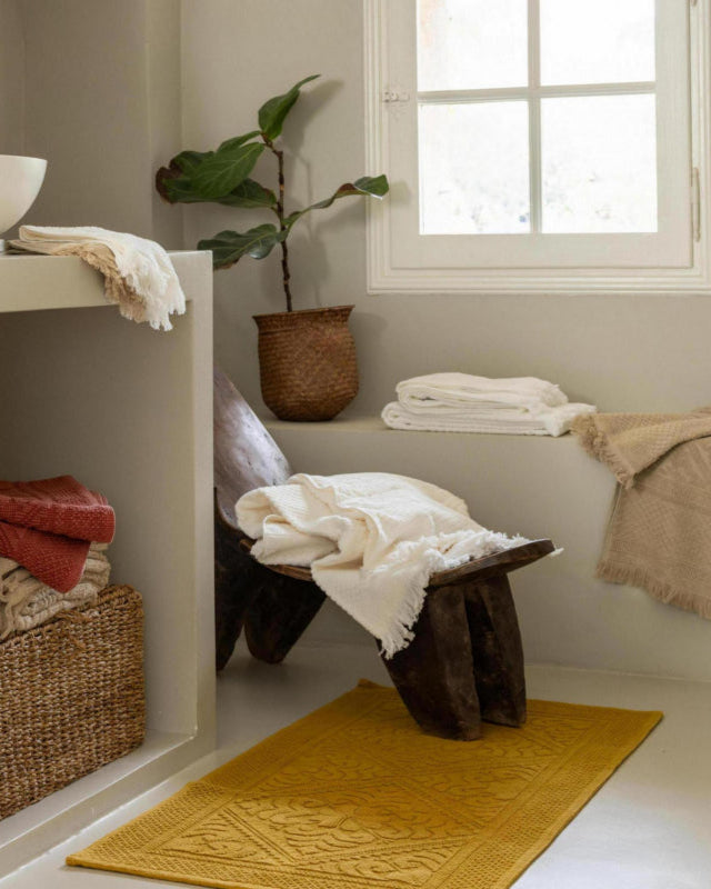 Tappeto da bagno Enzo liscio Safran 54 X 64