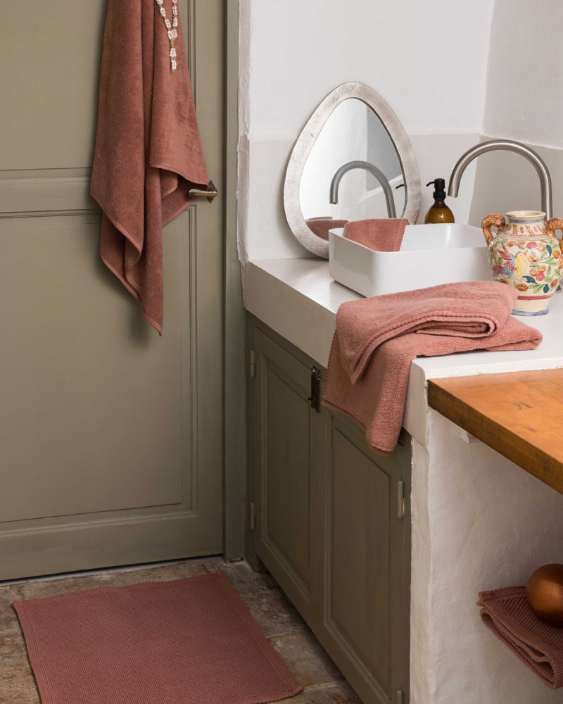 Tappeto da bagno Etia in terracotta 54 X 110