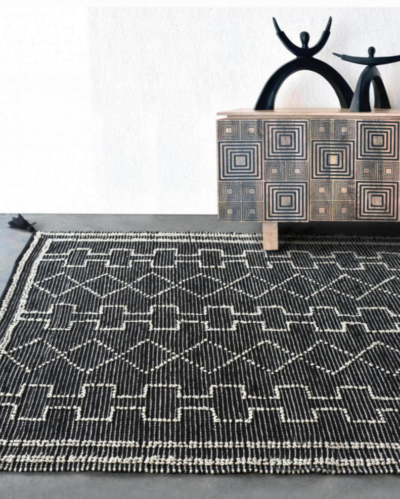 Tappeto Gimie Charbon/Ivoire 190 X 290