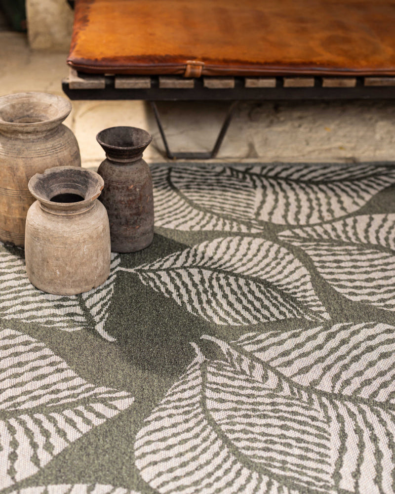 Tappeto per esterni riciclato Flora Eucalyptus 200 X 290 X 1