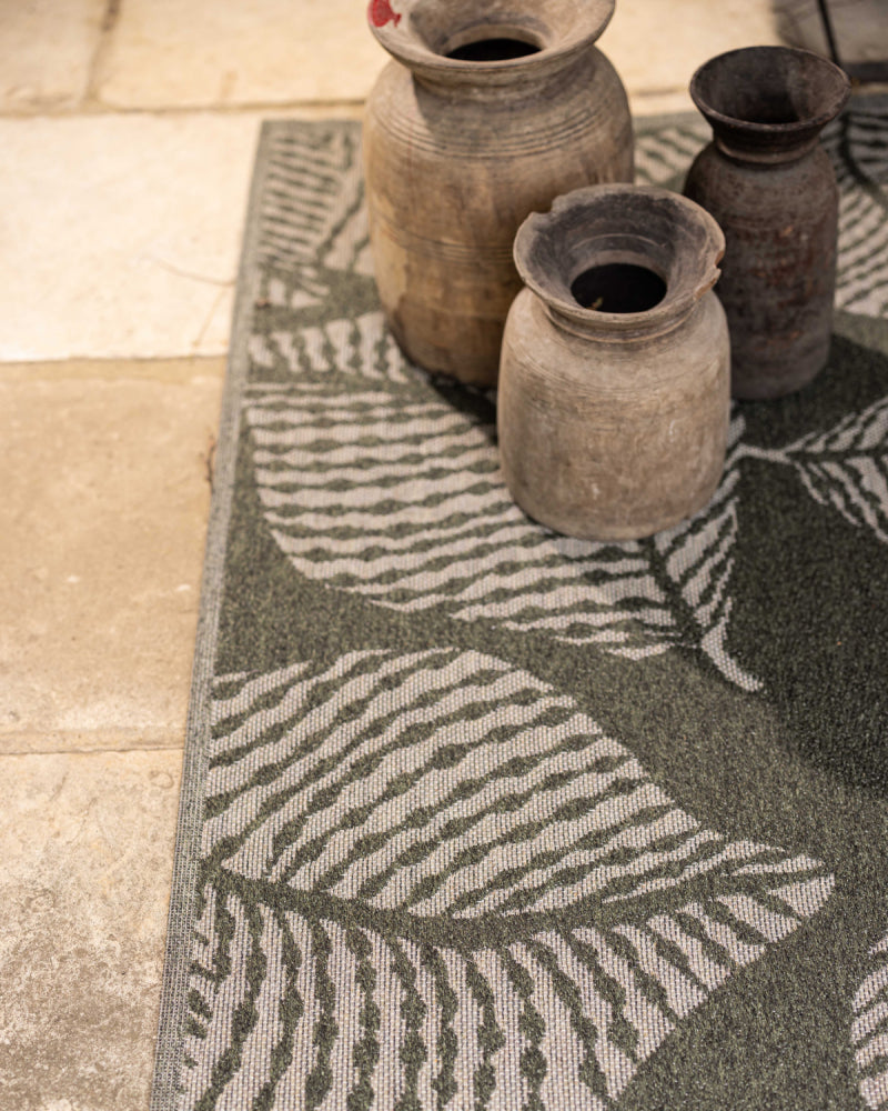 Tappeto per esterni riciclato Flora Eucalyptus 200 X 290 X 1