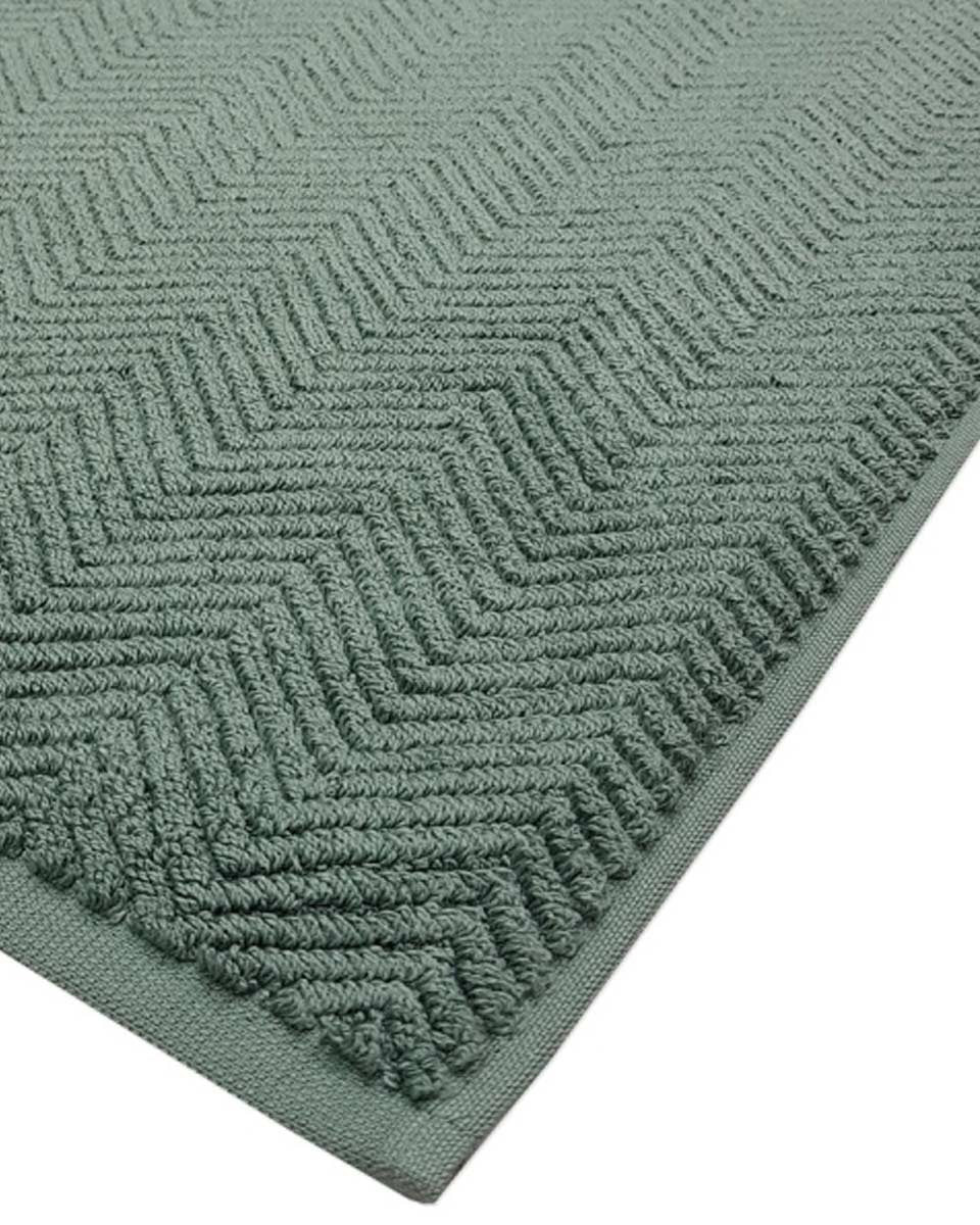 Tappeto per il bagno verde in spugna di cotone