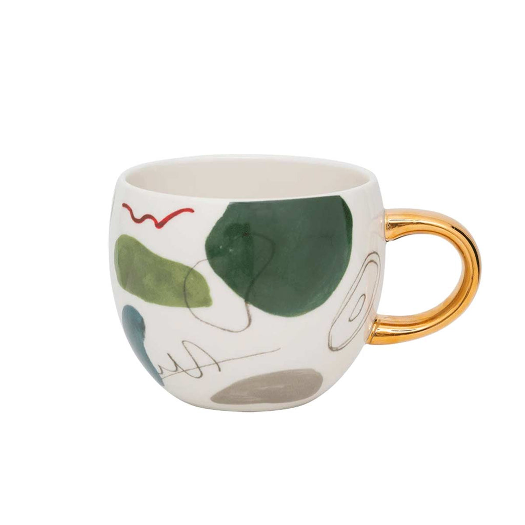 Tazza in gres con decorazione fantasia