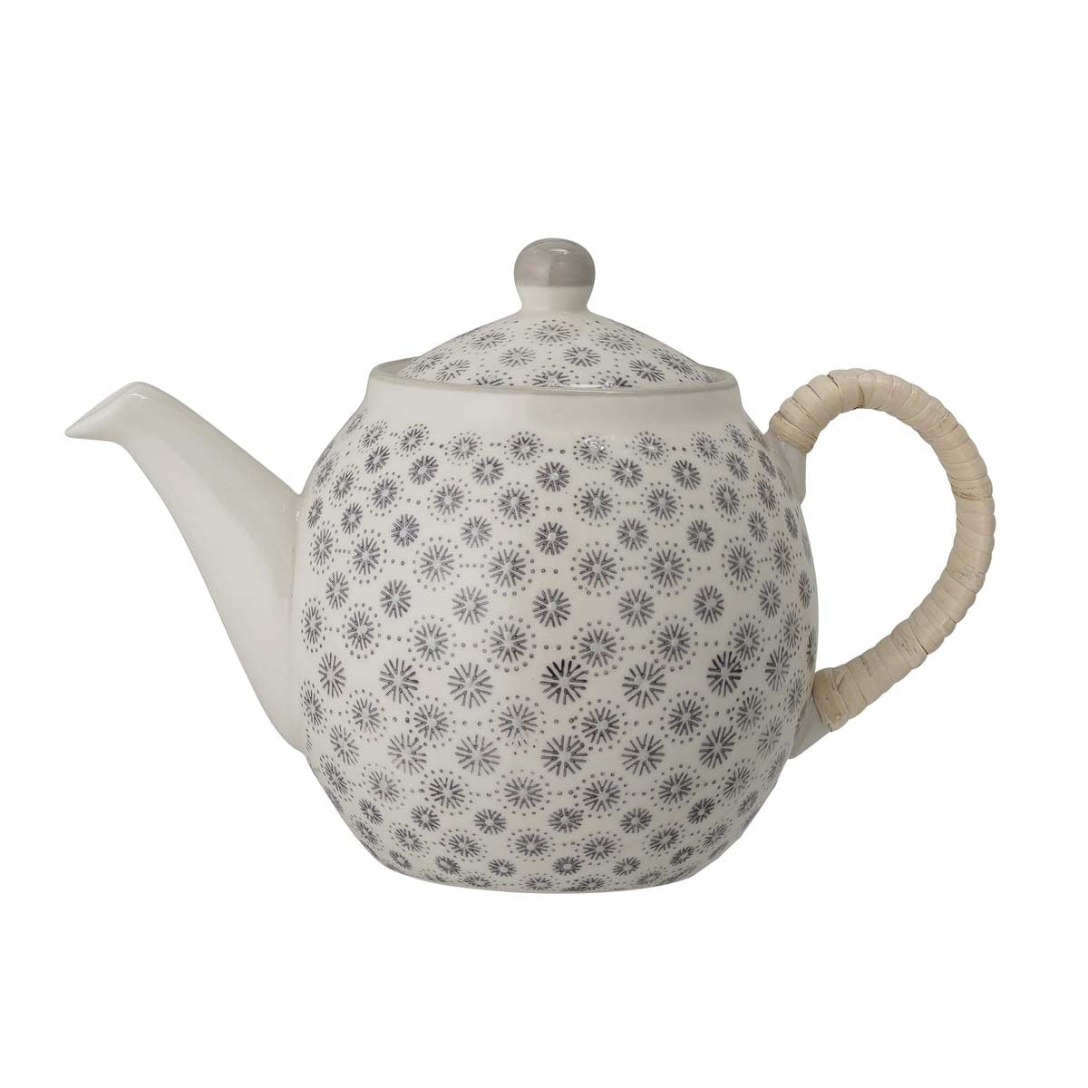 Teiera con decori in grigio