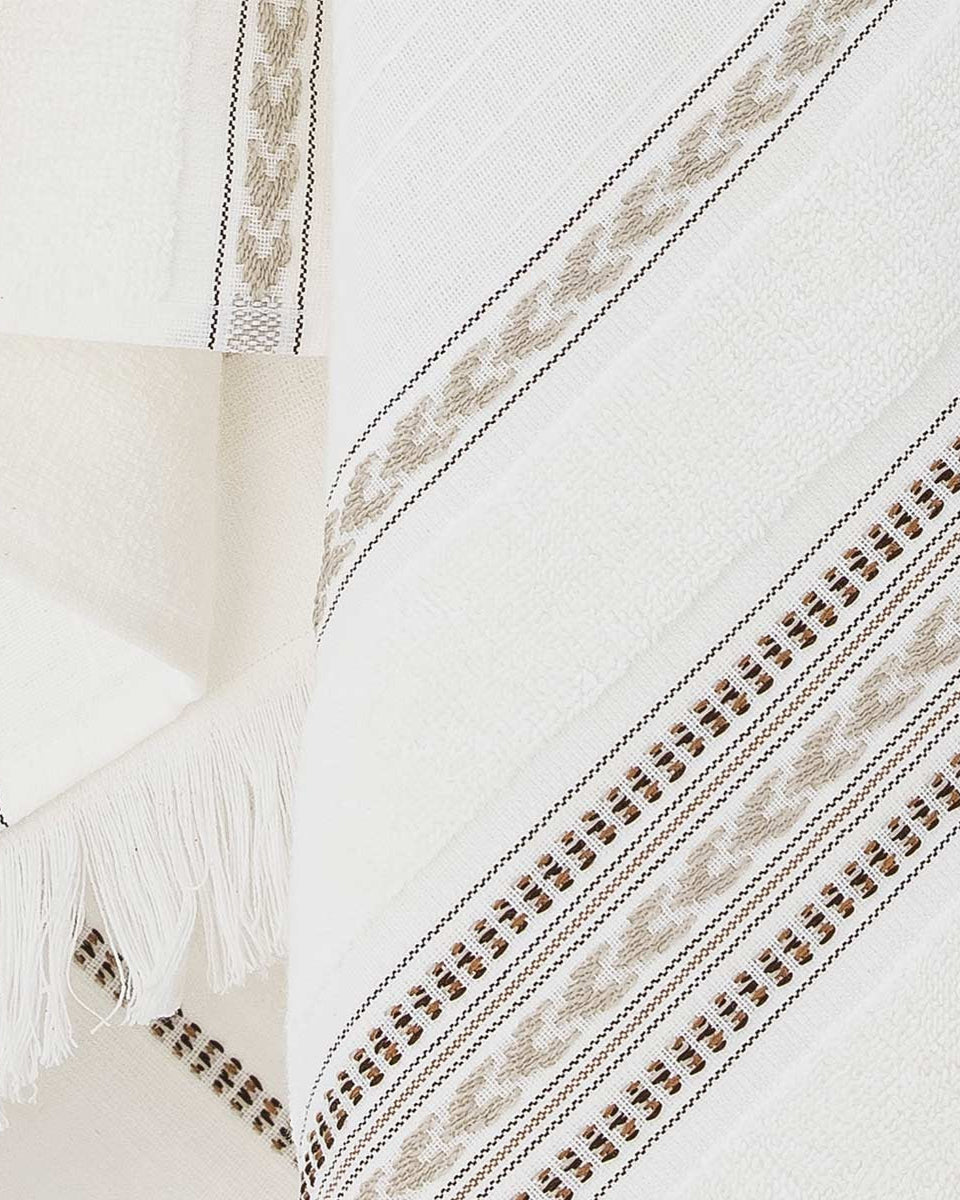 Telo doccia bianco in spugna hammam