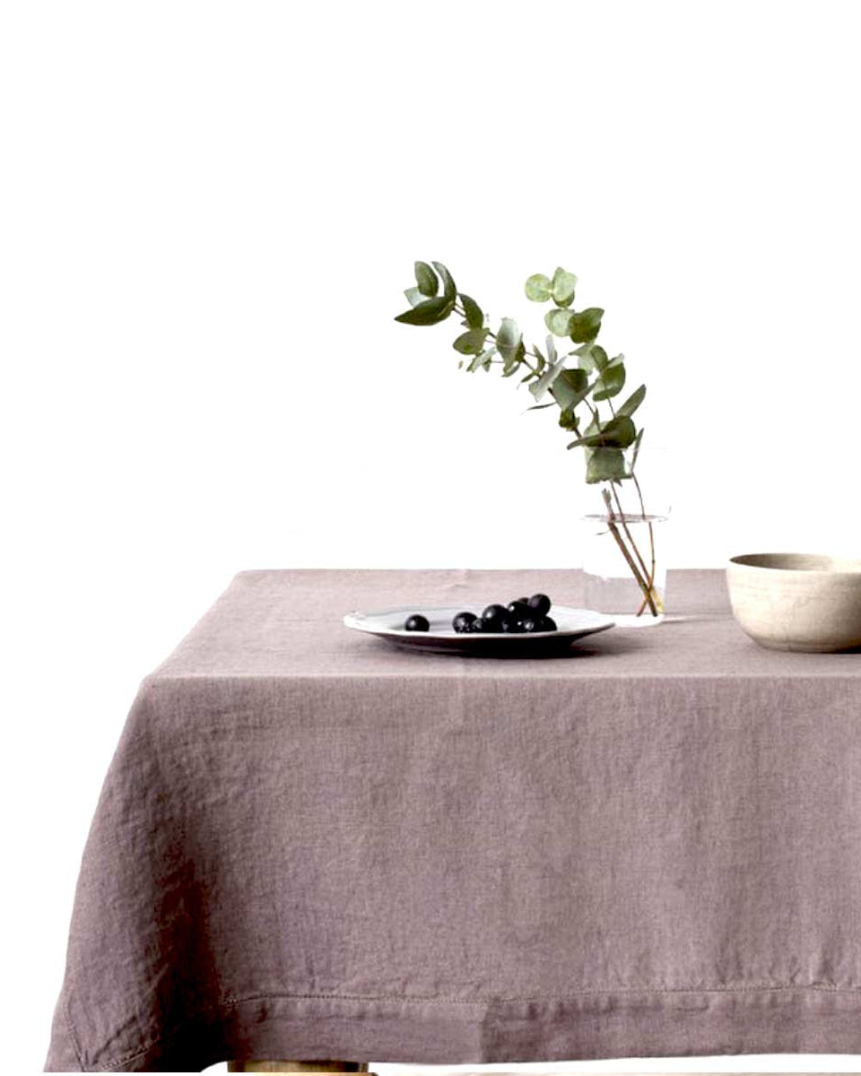 Tovaglia di lino rosa antico scuro