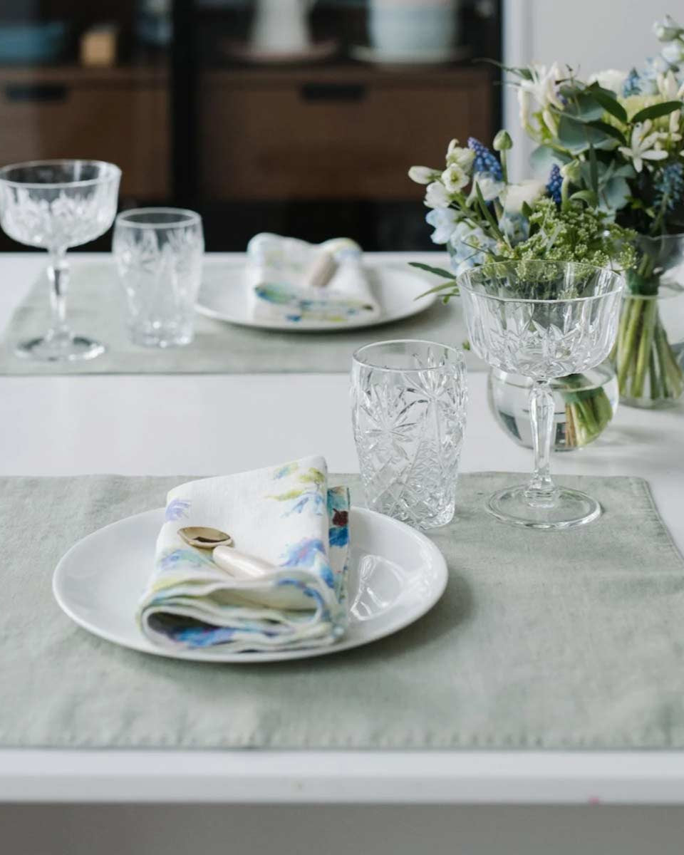 Tovaglietta in lino salvia