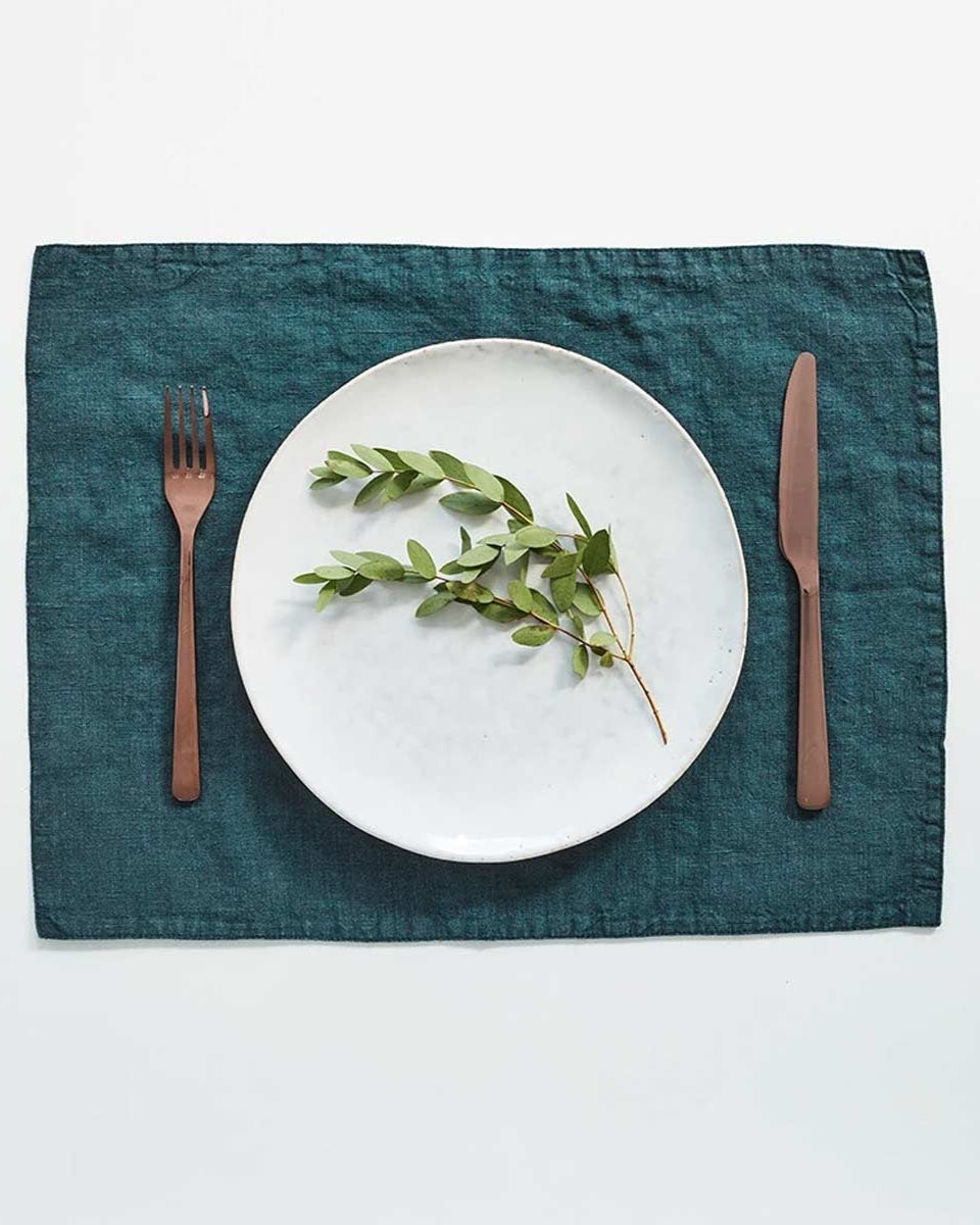 Tovagliette blu di lino