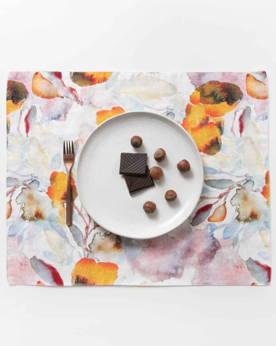 Tovagliette in lino stampa floreale