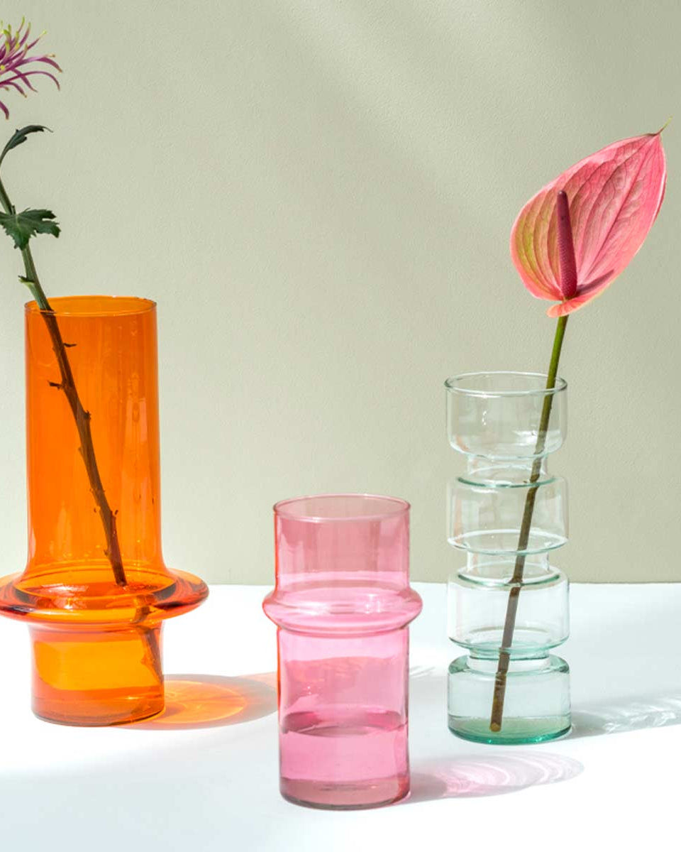 Vasi design in vetro riciclato