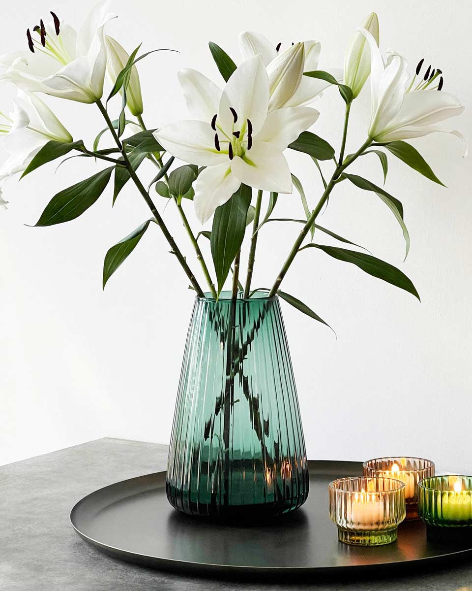 Vaso da fiori in vetro verde chiaro