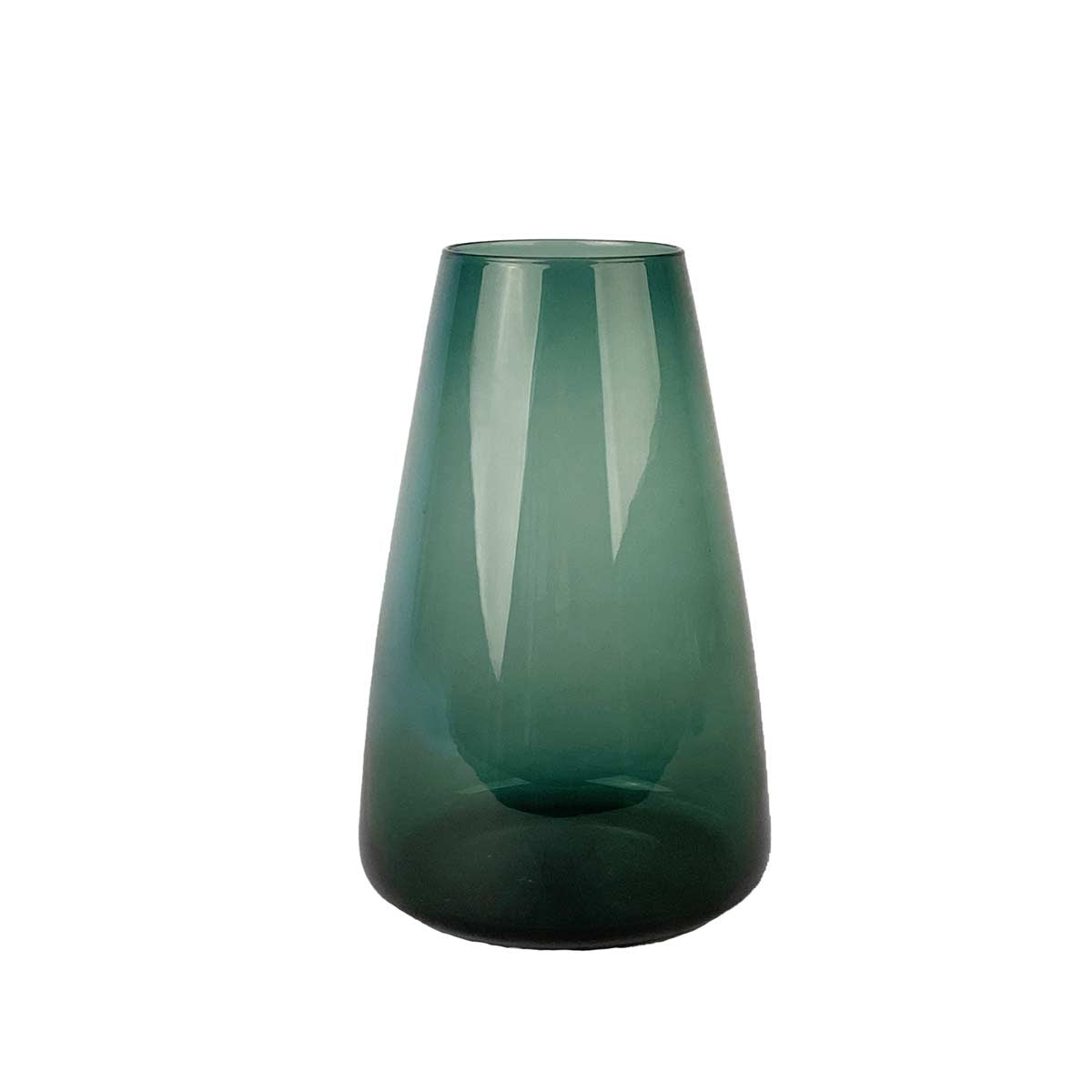 Vaso decorativo di design in vetro verde scuro