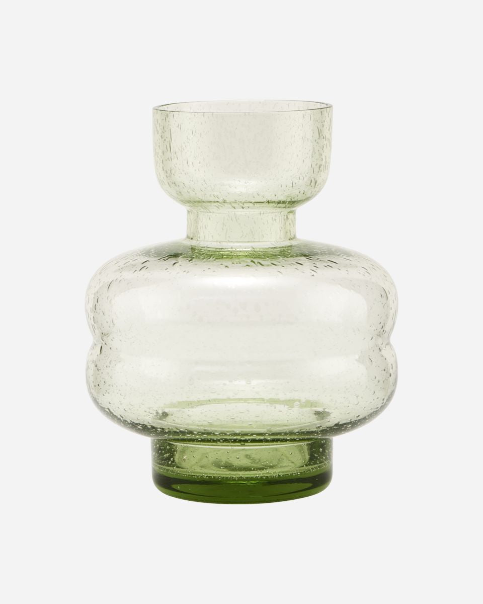 Vaso di design in vetro verde