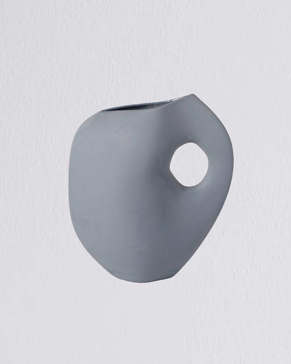 Vaso in ceramica azzurro polvere