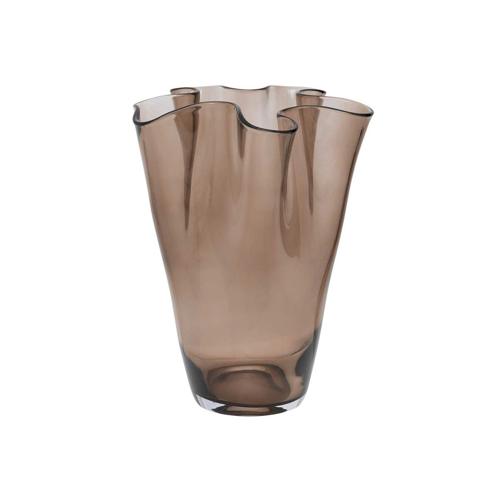 Vaso in vetro ondulato