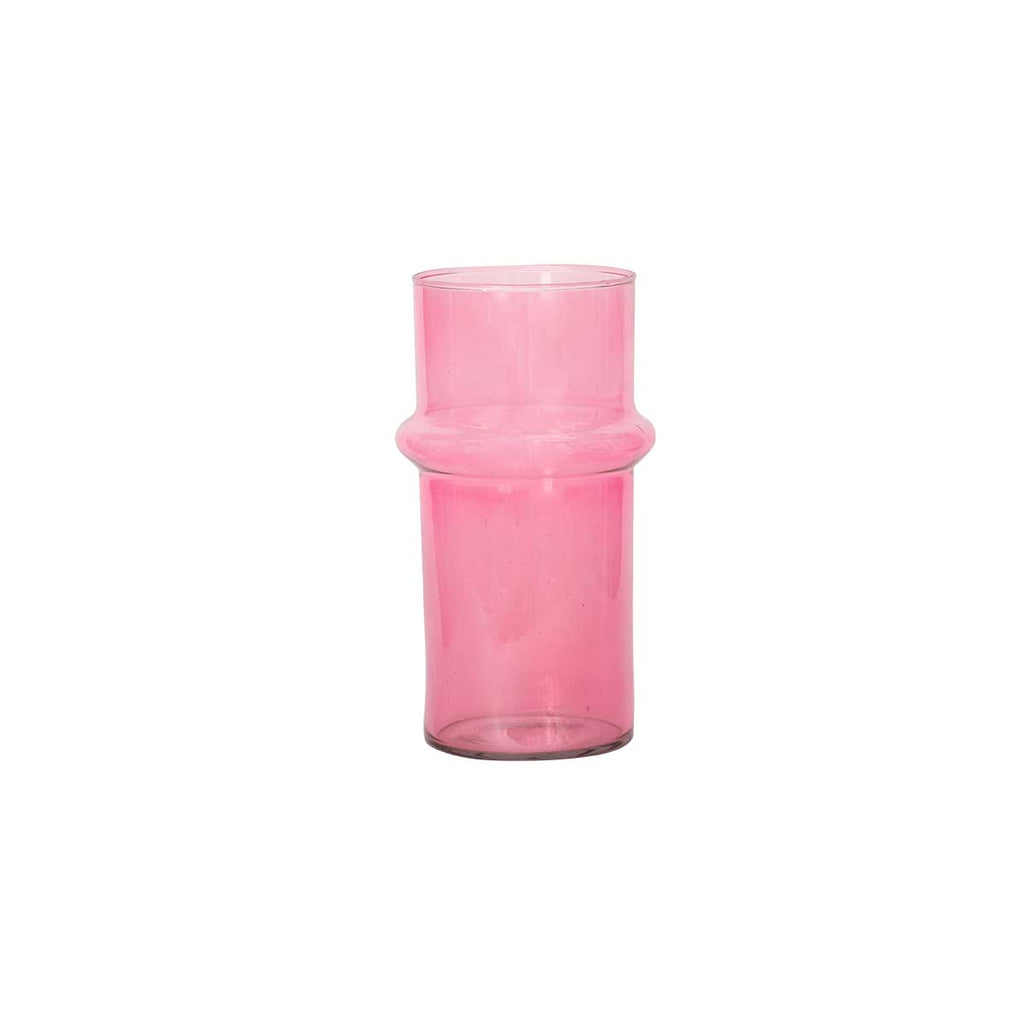 Vaso di vetro rosa