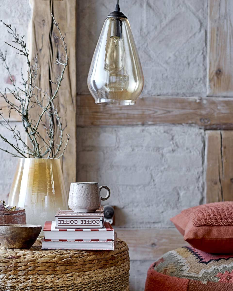 Vaso in vetro giallo oro