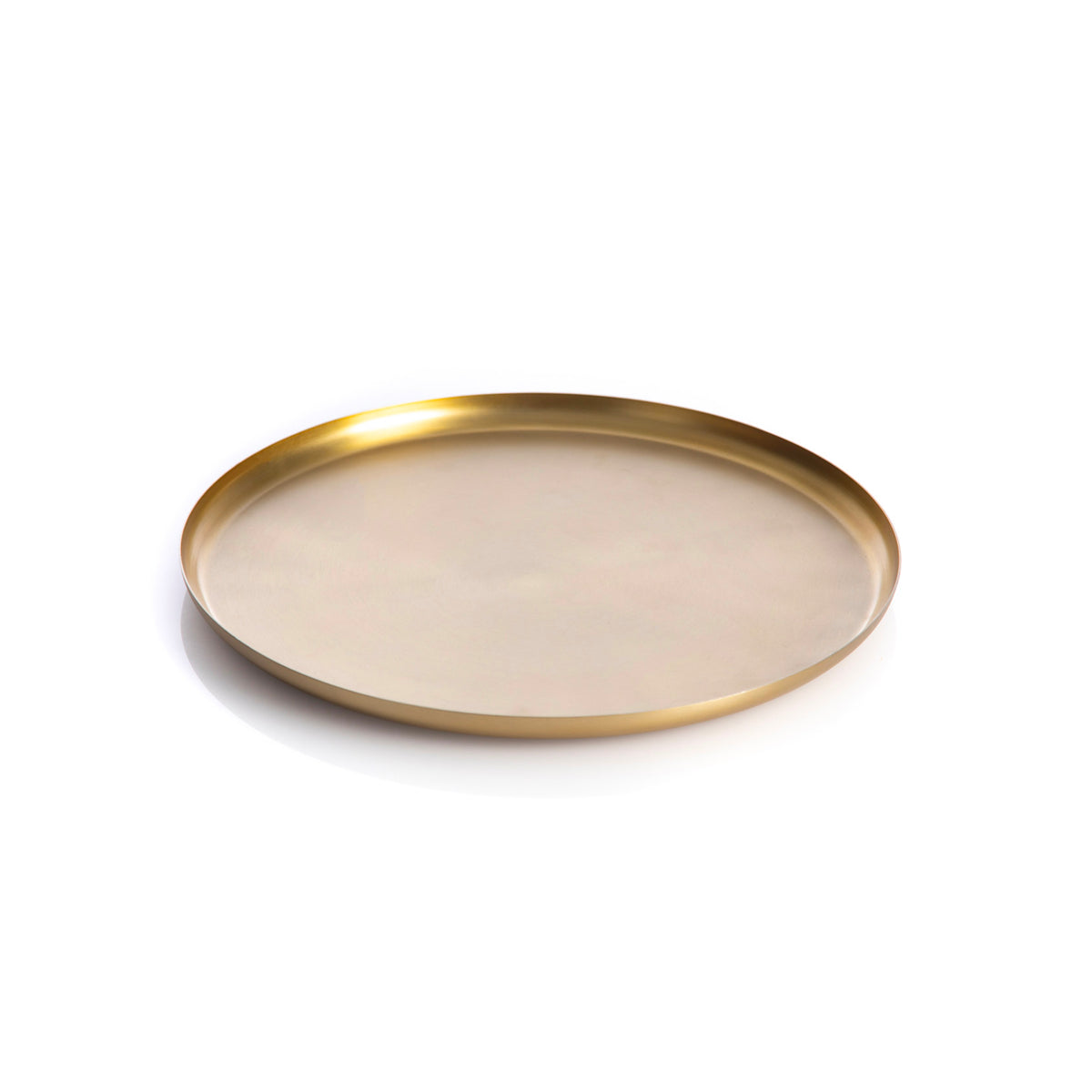 Vassoio in acciaio finitura ottone - diametro 30 cm