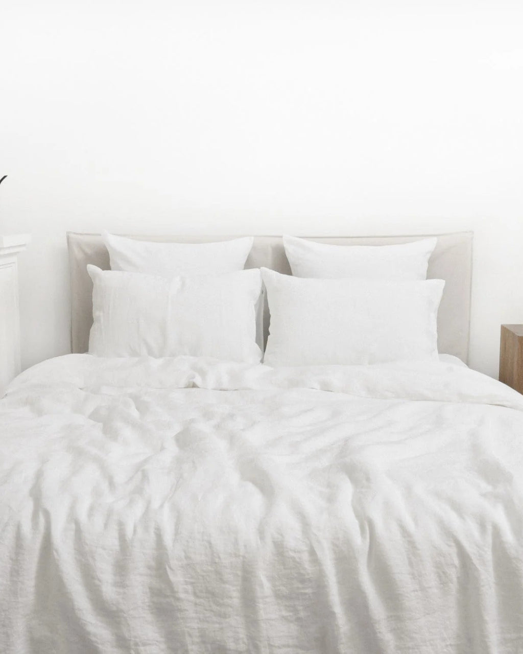 Optical white - set copripiumino bianco in lino + federe