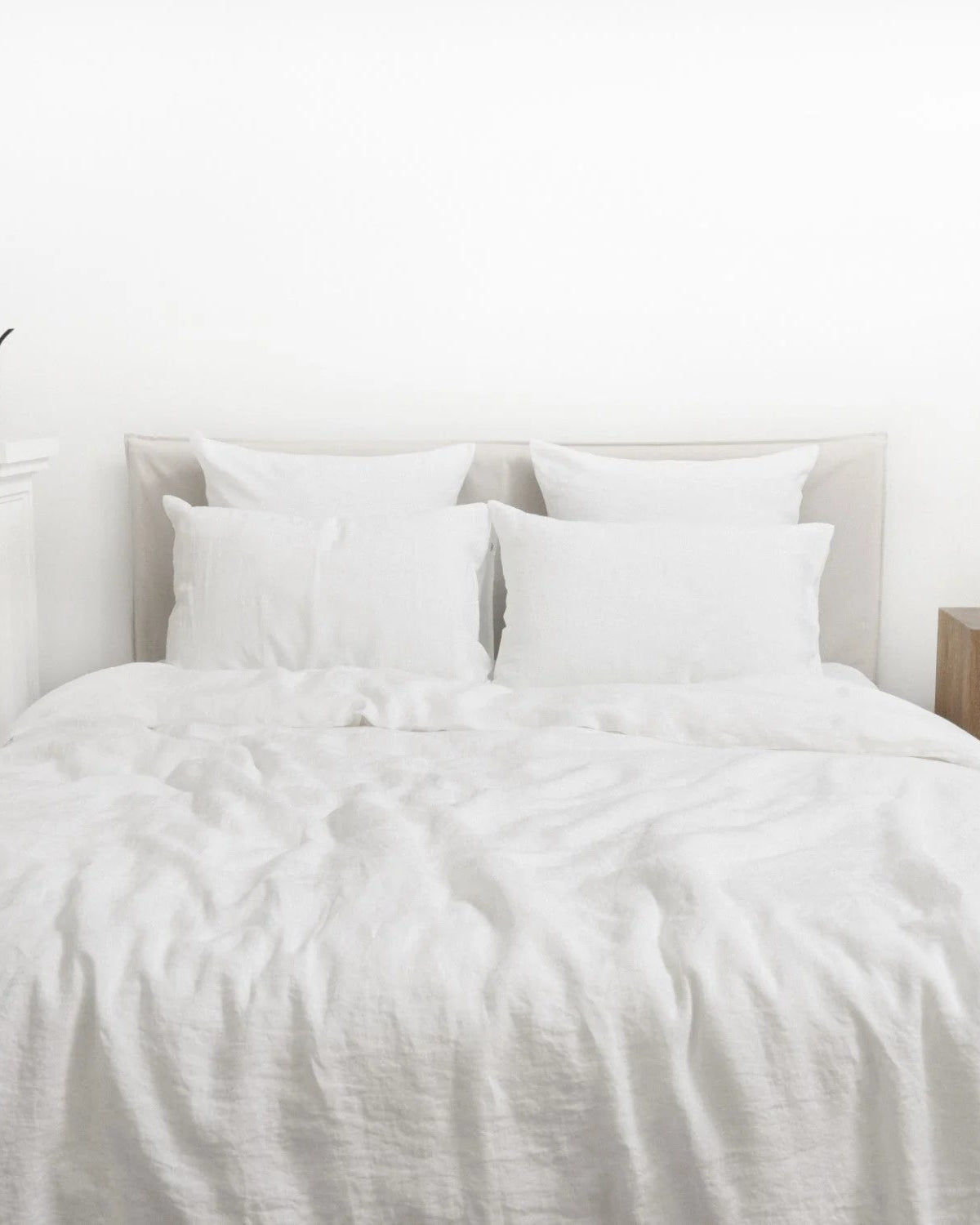 Optical white - set copripiumino bianco in lino + federe