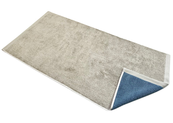 Double-face - Asciugamano beige e azzurro in cotone biologico