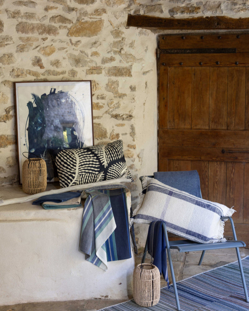 Yuna Asciugamano riciclato Marine/Naturel 50 X 70