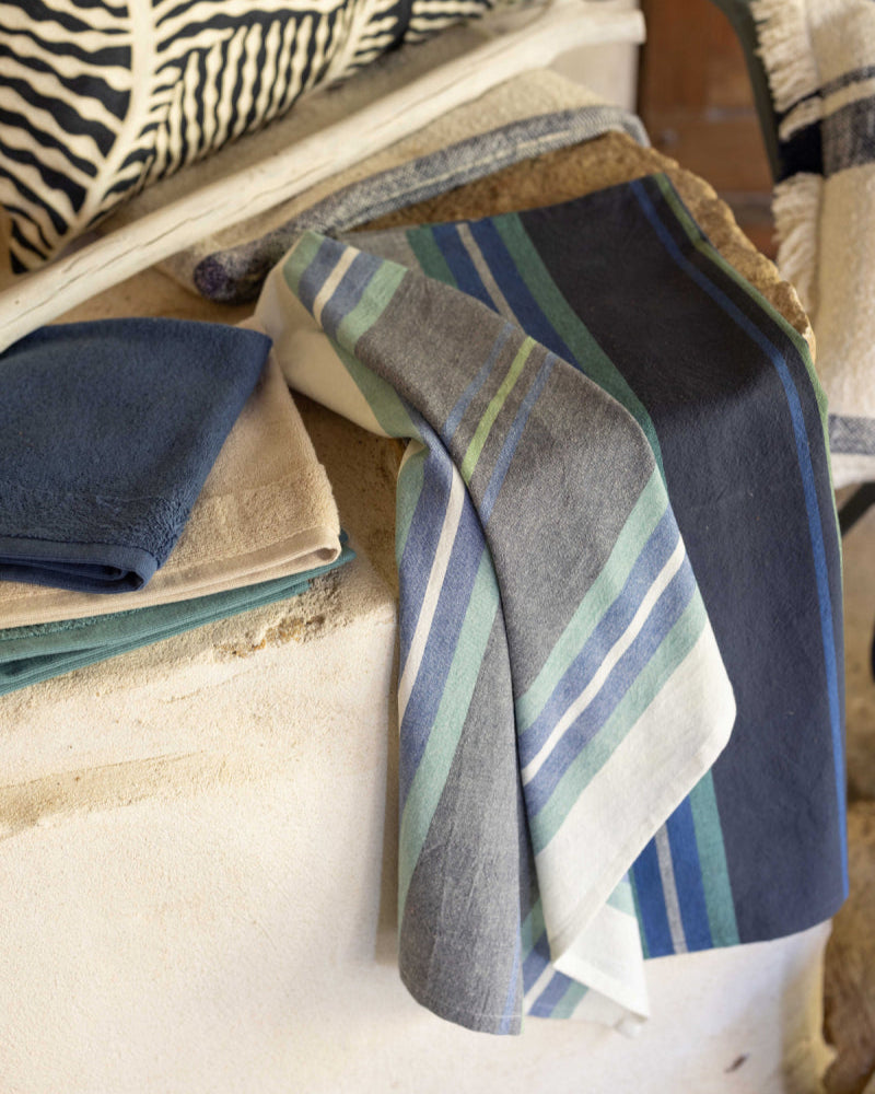 Yuna Asciugamano riciclato Marine/Naturel 50 X 70